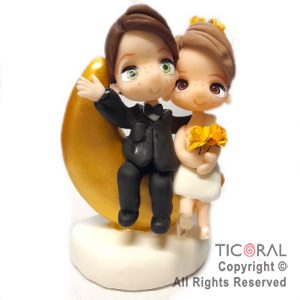 ADORNO PAREJA EN LUNA A.PORC. FRIA x 1